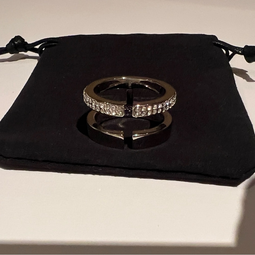 VITA FEDE 'Nonna Due' Silver Crystal Pavé Split Band Ring